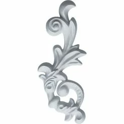 Ekena Hillsborough Onlay W/Scroll ONL02X06X01HI-L, 2-1/2"W x 6-1/4"H x 5/8"D