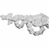 Ekena Floral Ribbon Onlay Left ONL03X07X01FL-L, 7-3/4"W x 3"H x 7/8"D -Cheap Moulding & Millwork Store EKE ONL03X07X01FL L