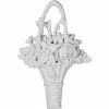 Ekena Flower Basket Center Onlay ONL04X06X01FL, 4-1/4"W x 6-1/4"H x 7/8"D