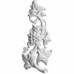 Ekena Small Grape And Leaf Onlay ONL05X08X01GR, 5-1/2"W x 8-5/8"H x 1"D