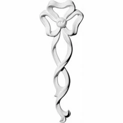 Ekena Versailles Large Ribbon W/Bow Drop Onlay ONL05X16X01VE, 5-3/4"W x 16-1/8"H x 1"D