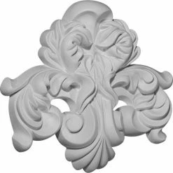 Ekena Benson Center Flourish Onlay ONL07X06X01BE, 7-3/8"W x 6-1/2"H x 1-3/8"D