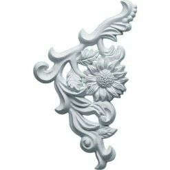 Ekena Colton Flower Onlay ONL07X07X01CO-L, 7-7/8"W x 7-7/8"H x 3/4"D