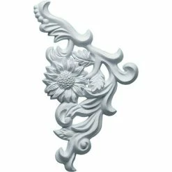 Ekena Colton Flower Onlay ONL07X07X01CO-R, 7-7/8"W x 7-7/8"H x 3/4"D