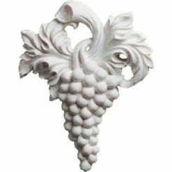 Ekena Small Grape Bunch Center Onlay ONL07X09X01GR, 7-1/8"W x 9-1/4"H x 1-1/8"D