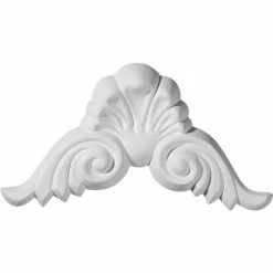 Ekena Bordeaux Shell Center W/Scrolls Onlay ONL09X04X01BO, 9"W x 4-3/4"H x 1-1/8"D