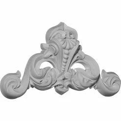 Ekena Monique Beaded Flourish Onlay ONL10X05X01MO, 10-5/8"W x 5-3/4"H x 1-3/8"D