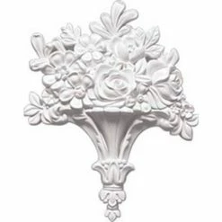 Ekena Flower Basket Center Onlay ONL10X13X01FB, 10-5/8"W x 13-1/4"H x 1-3/4"D