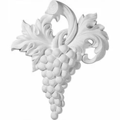 Ekena Large Grape Bunch Center Onlay ONL10X13X02GR, 10-5/8"W x 13-3/8"H x 1-5/8"D