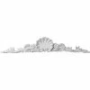 Ekena Shell Center W/Scrolls Onlay ONL34X05X01SH, 34-1/2"W x 5-1/2"H x 1-3/4"D -Cheap Moulding & Millwork Store EKE ONL34X05X01SH