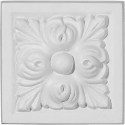 Ekena Benson Plinth Block PB03X03BE, 3-7/8"W x 3-7/8"H x 1-1/2"D