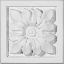 Ekena Floral Plinth Block PB03X03FL, 3-1/2"W x 3-1/2"H x 1-1/4"D