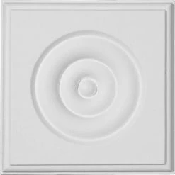 Ekena Waltz Bullseye Plinth Block PB04X04X01WA, 4-3/4"W x 4-3/4"H x 1-1/8"D