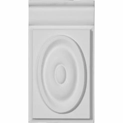Ekena Bradford Bullseye Plinth Block PB04X07X01BR, 4-3/4"W x 7-3/4"H x 1"D