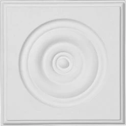Ekena Traditional Bullseye Plinth Block PB05X05X01TR, 5-3/4"W x 5-3/4"H x 1-1/8"D