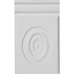 Ekena Adonis Bullseye Plinth Block PB05X09X01AD, 5-3/4"W x 9-3/8"H x 1"D