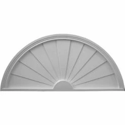 Ekena Half Round Sunburst Pediment PED40X18X01SB, 40"W x 18-1/8"H x 1-3/4"D