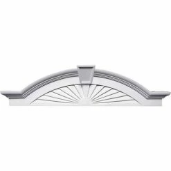 Ekena Elliptical Sunburst W/Trim Pediment PED68X17X06ST, 68-1/8"W 62-1/2"BW x 17-3/8"H x 6-1/8"D