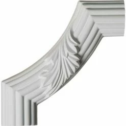 Ekena Reeded Acanthus Leaf Panel Moulding Corner PML06X06AC, 6"W x 6"H x 1-1/8"D