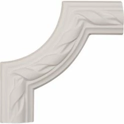 Ekena Reeded Acanthus Leaf Panel Moulding Corner PML06X06JA, 6"W x 6"H x 3/4"D