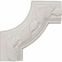 Ekena Milton Running Leaf Panel Moulding Corner PML06X06MI, 6"W x 6"H x 3/4"D