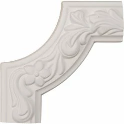 Ekena Sussex Floral Panel Moulding Corner PML06X06SU, 6"W x 6"H x 1-7/8"D