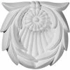 Ekena Shell W/Leaves Rosette ROS03X03X01SH, 3-1/8"W x 3-1/8"H x 5/8"D -Cheap Moulding & Millwork Store EKE ROS03X03X01SH
