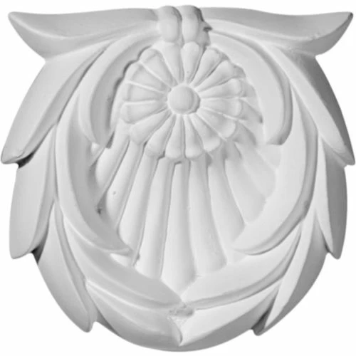 Ekena Shell W/Leaves Rosette ROS03X03X01SH, 3-1/8"W x 3-1/8"H x 5/8"D 3 Ekena Shell W/Leaves Rosette ROS03X03X01SH, 3-1/8"W x 3-1/8"H x 5/8"D