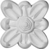 Ekena Emery Flower Rosette ROS03X04EM, 3-7/8"W x 3-7/8"H x 3/4"D -Cheap Moulding & Millwork Store EKE ROS03X04EM