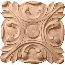 Ekena Acanthus Rosette ROS04X04ACMA, 4-1/4"W x 4-1/4"H x 5/8"D