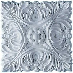 Ekena Acanthus Leaf W/Beads Rosette ROS07X07AC, 6-1/8"W x 6-1/8"H x 3/4"D