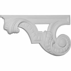 Ekena Scroll Stair Bracket SB12X06SC-L, 12-3/8"W x 6-5/8"H x 3/4"D